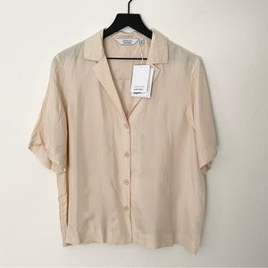 BNWT & Other Stories Cupro Blend Short Sleeve Camp Button Down Shirt